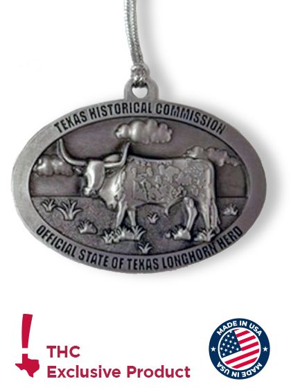 Official State of Texas Longhorn Pewter Ornament