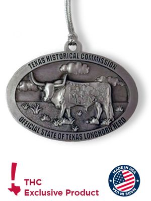 Official State of Texas Longhorn Pewter Ornament