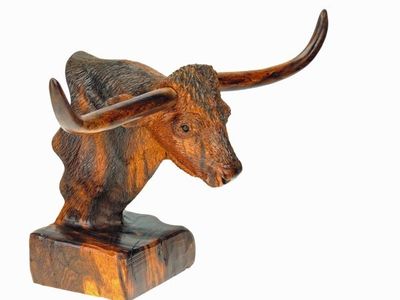 Handcrafted Ironwood Texas Longhorn Bust