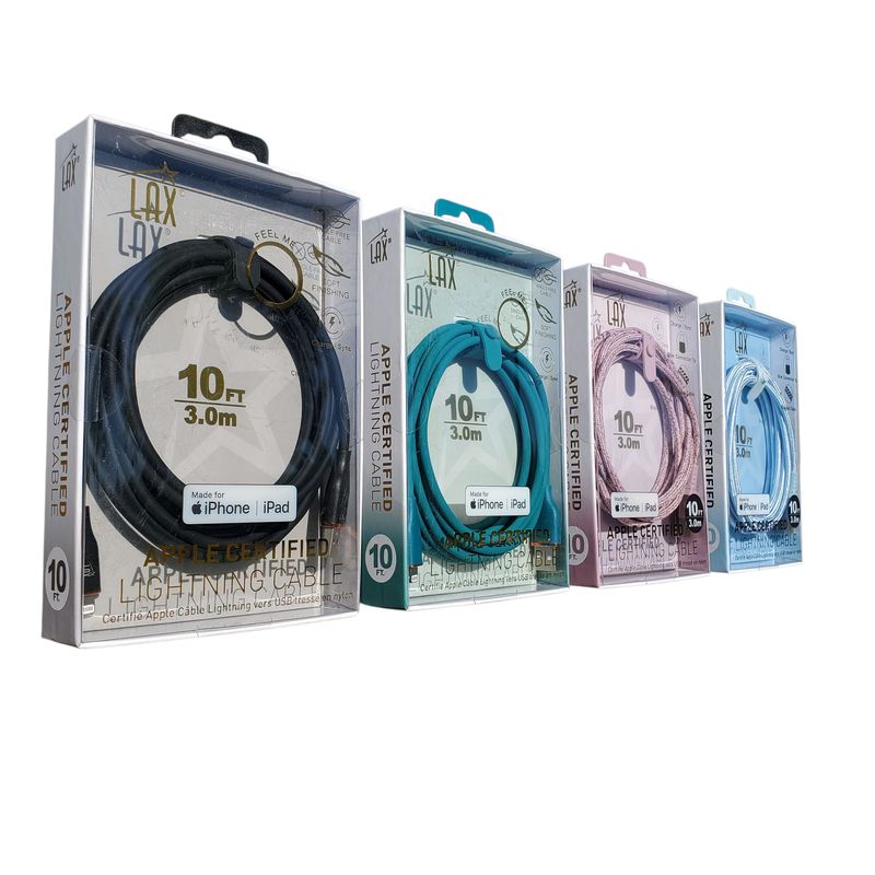 Mighty Wireless - LAX Apple Certified 8 Pin 10FT Cables JL10