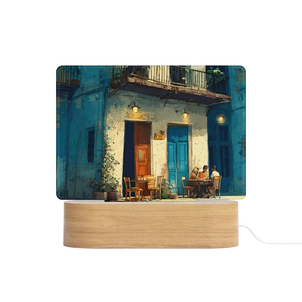 Art Φωτιστικό LED Ορθογώνιο - Σχέδιο Βραδινή Συνάντηση Stylized Impasto