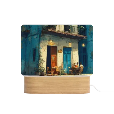 Art Φωτιστικό LED Ορθογώνιο - Σχέδιο Βραδινή Συνάντηση Stylized Impasto