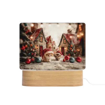 Χριστουγεννιάτικο Ορθογώνιο Led Art - Σχέδιο kitten Paws in the Snow