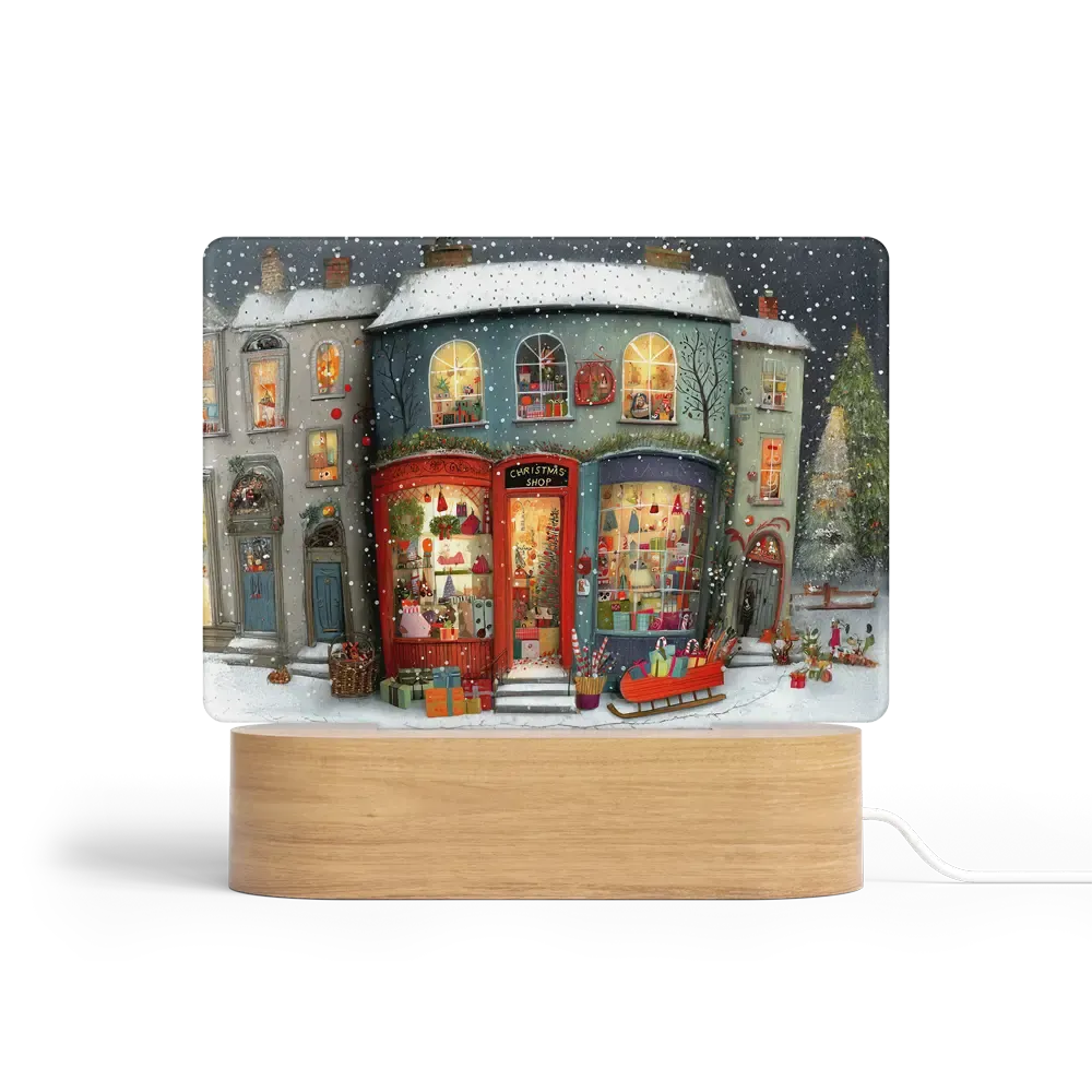 Χριστουγεννιάτικο Ορθογώνιο Led Art - Σχέδιο Christmas Store 3