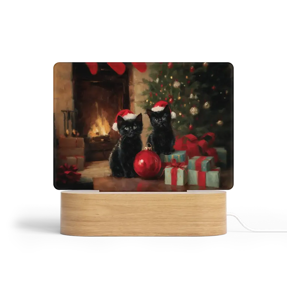 Χριστουγεννιάτικο Ορθογώνιο Led Art - Σχέδιο Santa’s Little Black Helpers