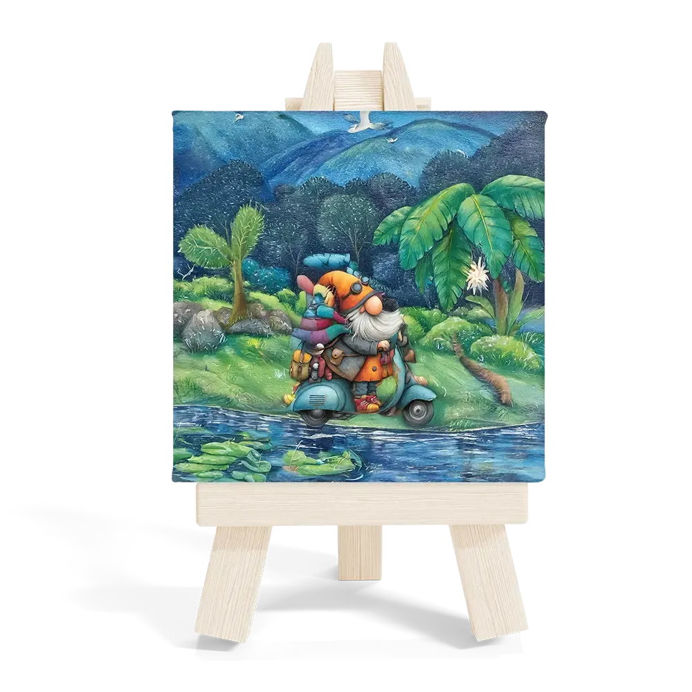 Μίνι Καβαλέτο Ξύλινο Σχέδιο Νάνος Ταξιδευτής στη Λίμνη - Fantasy Nature