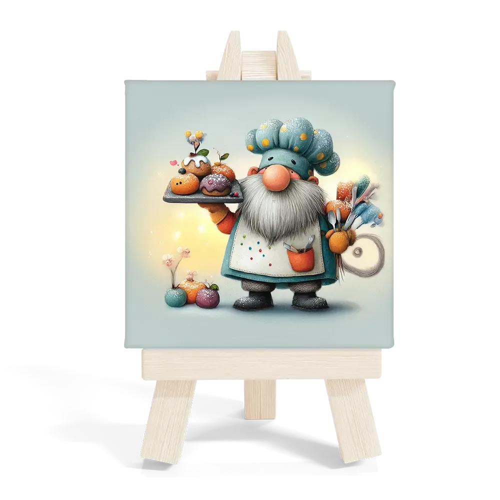 Μίνι Καβαλέτο Ξύλινο Σχέδιο Νάνος Ζαχαροπλάστης - Kitchen Décor