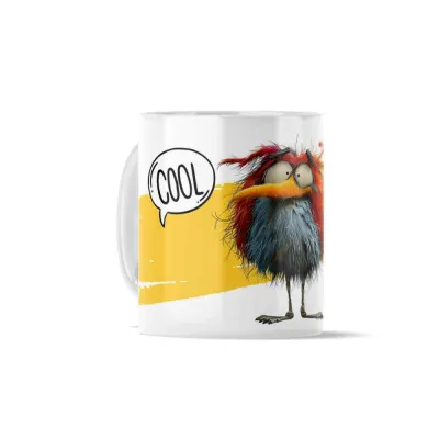 Κούπα Κεραμική πρωτότυπη - Σχέδιο Bird Cool Red