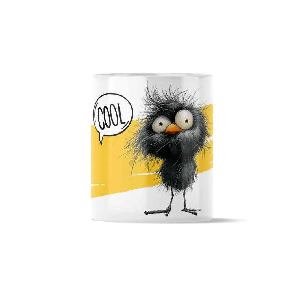 Κούπα Κεραμική πρωτότυπη - Σχέδιο Bird Cool Black