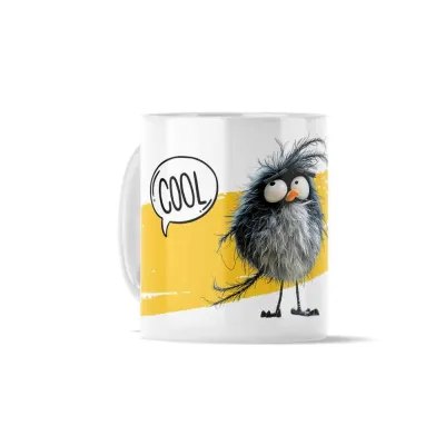 Κούπα Κεραμική πρωτότυπη - Σχέδιο Bird Cool Grey