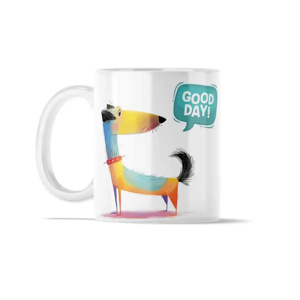 Κούπα Κεραμική πρωτότυπη - Σχέδιο Colorful Animals Dog Sleek