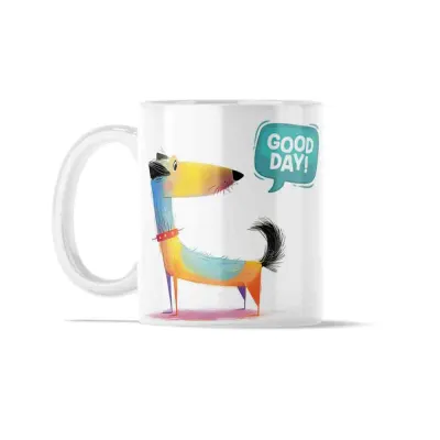 Κούπα Κεραμική πρωτότυπη - Σχέδιο Colorful Animals Dog Sleek
