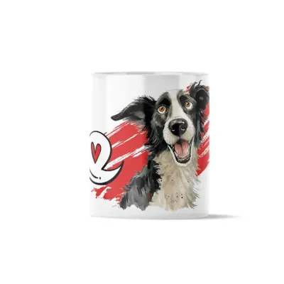 Κούπα Κεραμική πρωτότυπη - Σχέδιο Dog Border Collie Heart