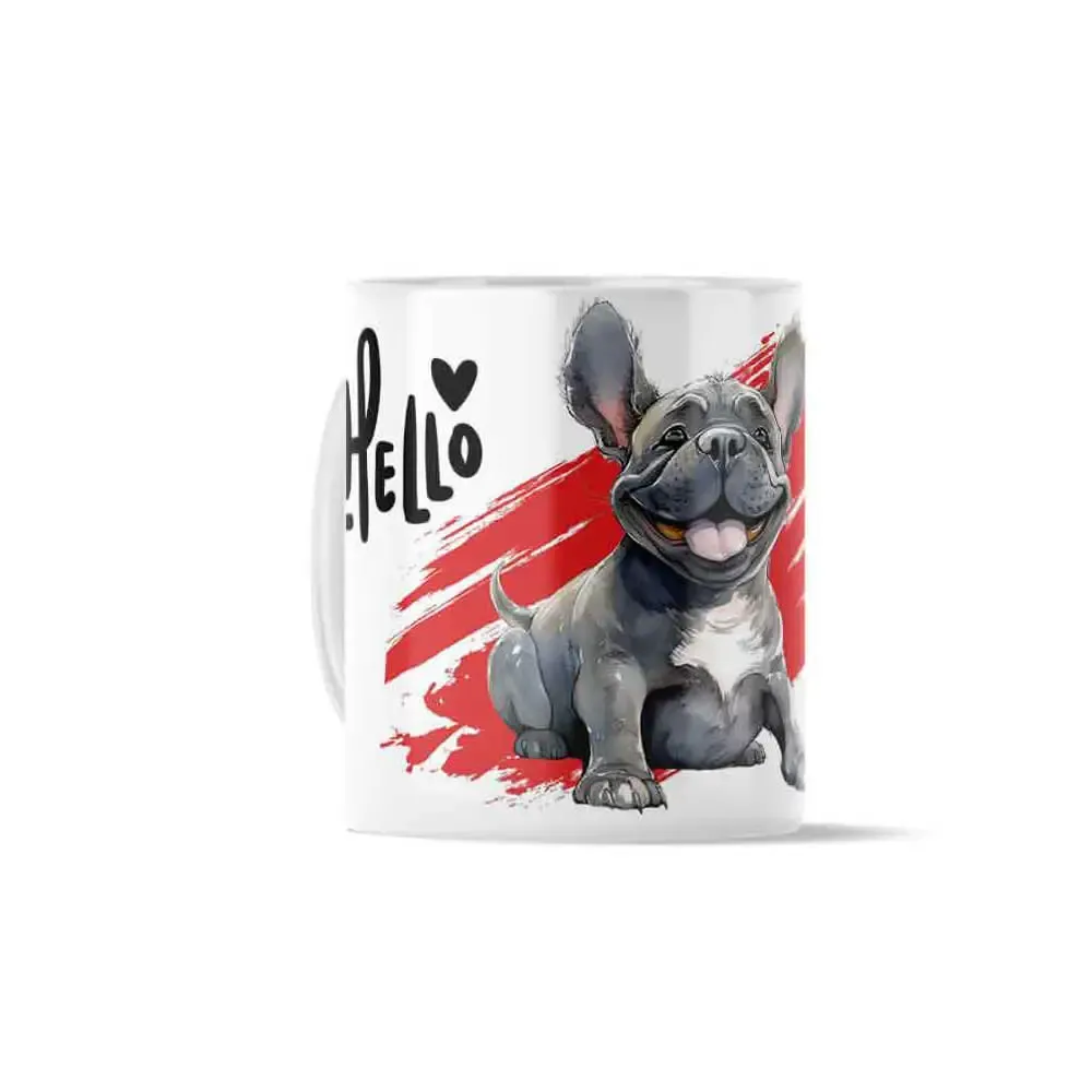 Κούπα Κεραμική πρωτότυπη - Σχέδιο Dog French Bulldog Hello