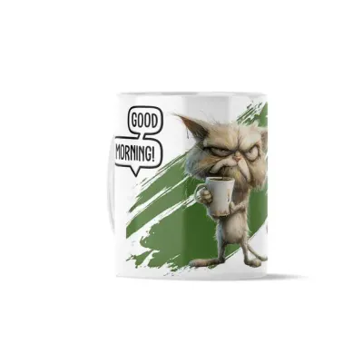 Κούπα Κεραμική πρωτότυπη - Σχέδιο Cat Beige Coffee