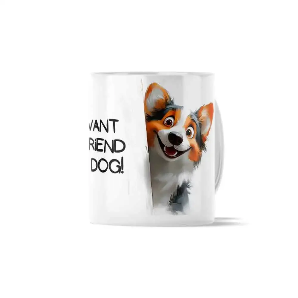 Κούπα Κεραμική πρωτότυπη - Σχέδιο Dog Corgi Friend
