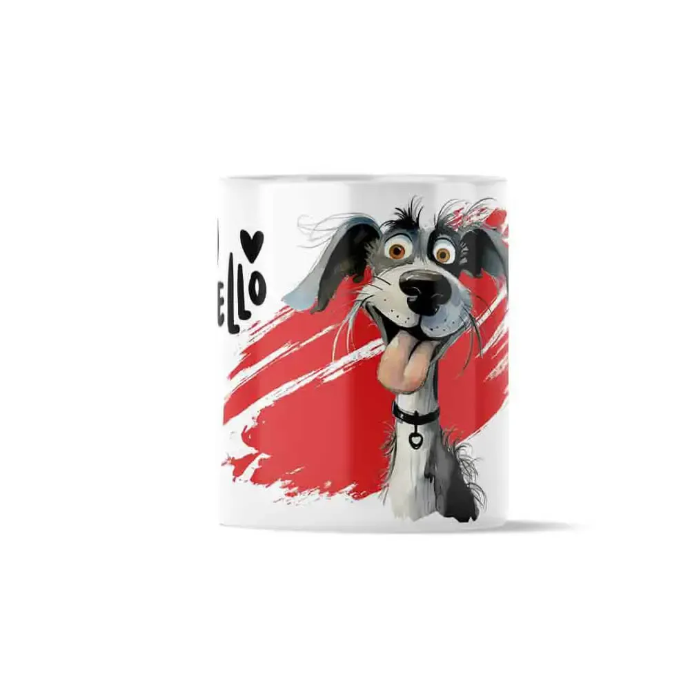 Κούπα Κεραμική πρωτότυπη - Σχέδιο Dog Terrier Hello