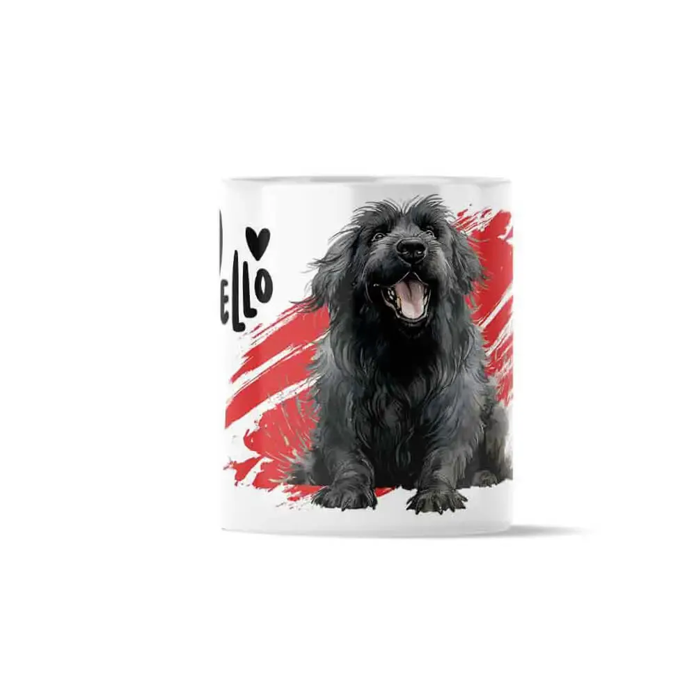 Κούπα Κεραμική πρωτότυπη - Σχέδιο Dog Black Fluffy Hello