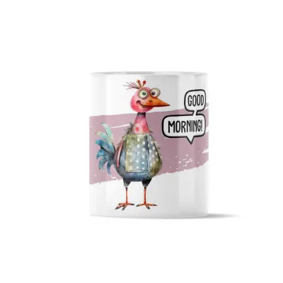 Κούπα Κεραμική πρωτότυπη - Σχέδιο Φάρμα Κόκορας με Μπλε Ποδιά Farm Cartoon