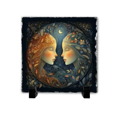 Πέτρινος Πίνακας Επιτραπέζιος 15x15 - Ζώδιο Δίδυμοι