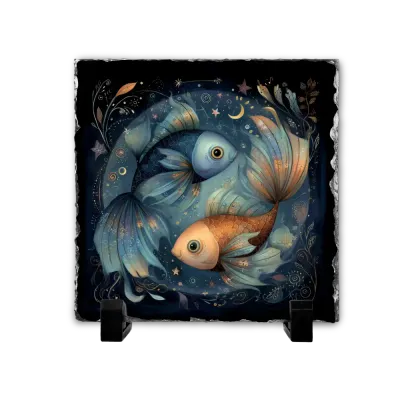 Πέτρινος Πίνακας Επιτραπέζιος 15x15 - Ζώδιο Ιχθύες