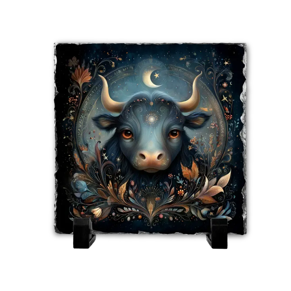 Πέτρινος Πίνακας Επιτραπέζιος 15x15 - Ζώδιο Ταύρος