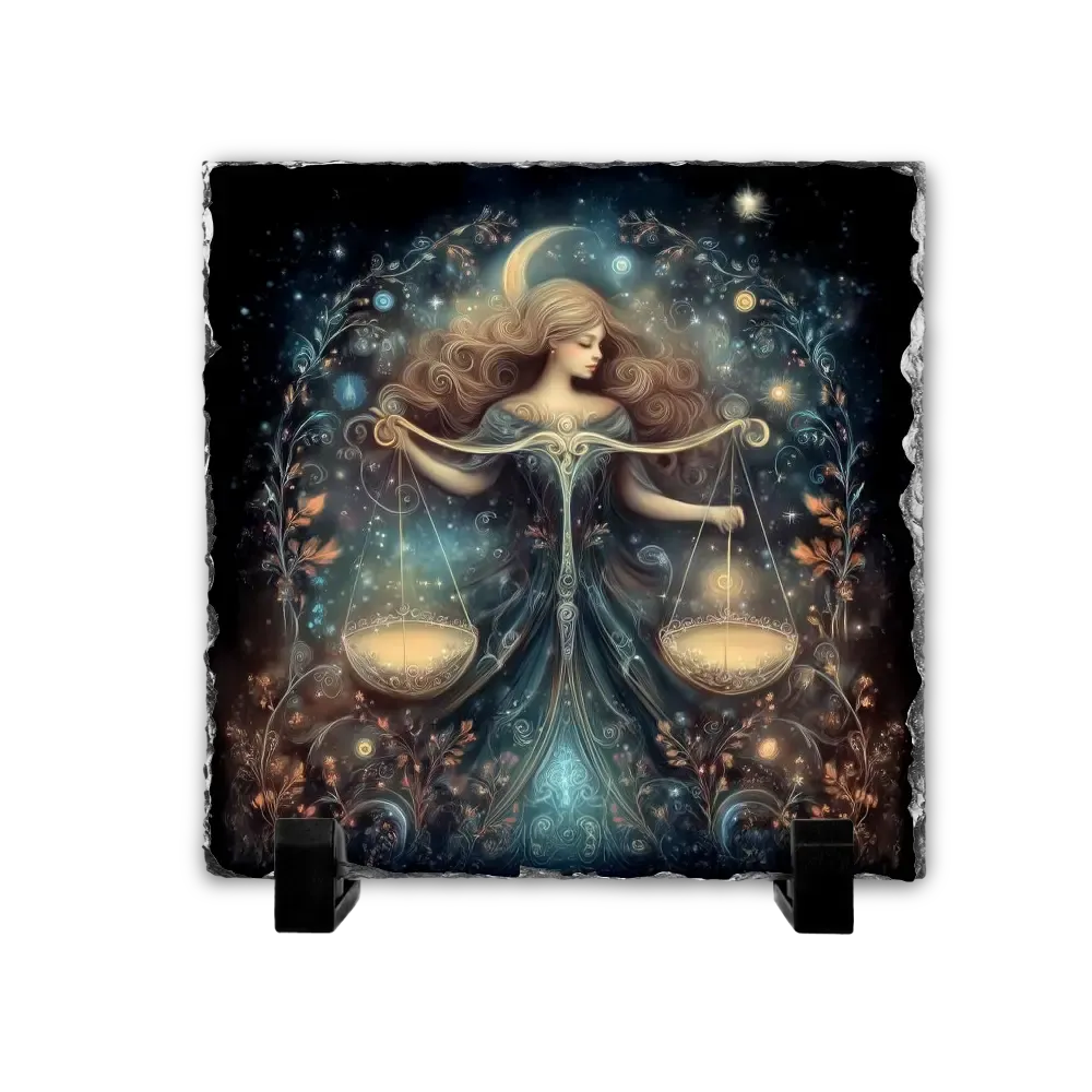 Πέτρινος Πίνακας Επιτραπέζιος 15x15 - Ζώδιο Ζυγός