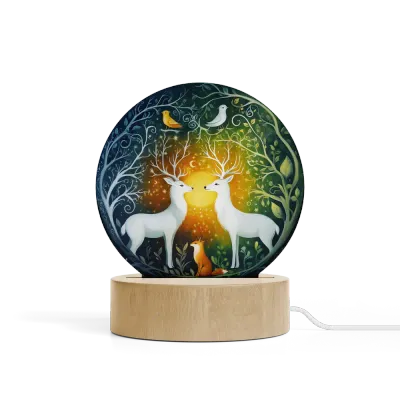 Art Φωτιστικό LED Κυκλικό - Σχέδιο Δεσμός Αγάπης Romantic Art Wildlife Connection Golden Hour Serene