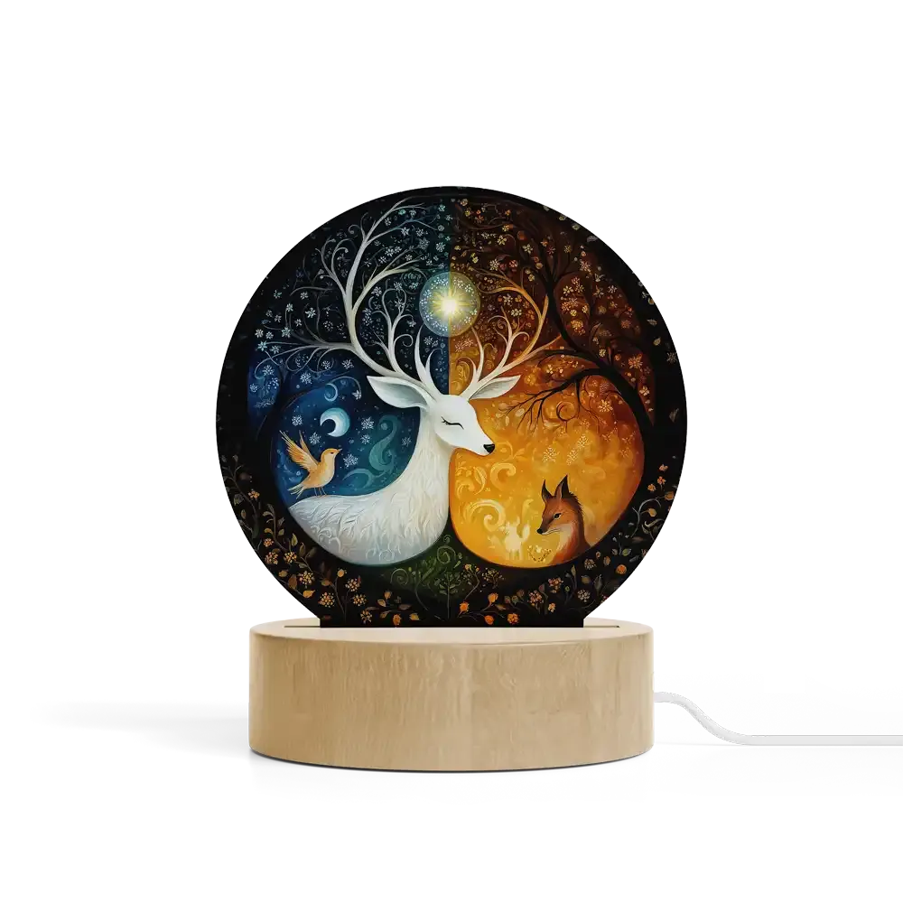 Art Φωτιστικό LED Κυκλικό - Σχέδιο Ισορροπία της Φύσης Surrealism Yin-Yang Concept Nature Duality Mystic Art