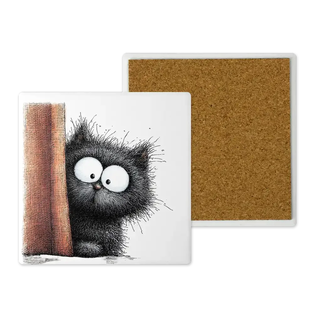 Μοντέρνο Κεραμικό Σουβέρ Art 10x10 Σχέδιο Ματιά πίσω από την Κουρτίνα