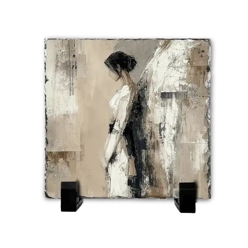 Επιτραπέζιος Πίνακας Πέτρινος 20x20 - Σχέδιο Άγγελος - Μινιμαλιστική Χάρη