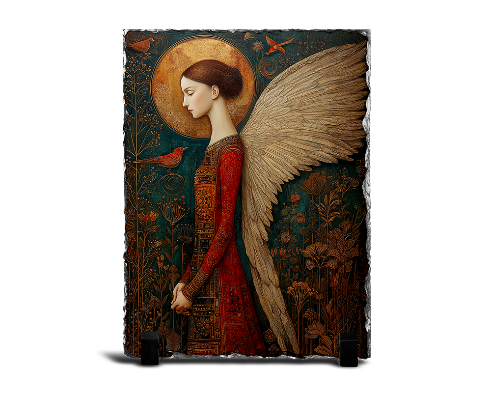 Επιτραπέζιος Πίνακας Πέτρινος 15x20 - Σχέδιο Άγγελος, Η Γαλήνια Μορφή