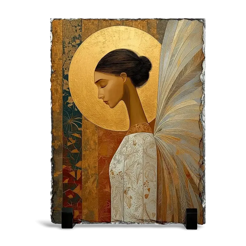 Επιτραπέζιος Πίνακας Πέτρινος 15x20 - Σχέδιο Άγγελος, Το Φως της Γαλήνης