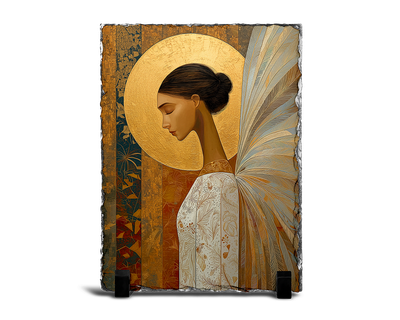 Επιτραπέζιος Πίνακας Πέτρινος 15x20 - Σχέδιο Άγγελος, Το Φως της Γαλήνης