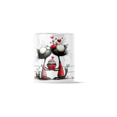 Κούπα Κεραμική πρωτότυπη - Γατάκια που μοιράζονται Cupcake Sweet Treats Couple