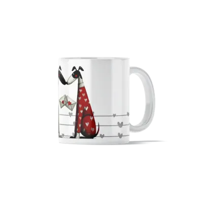 Κούπα Κεραμική πρωτότυπη - Σκυλάκι με Ερωτικά Γράμματα Puppy Love Mail