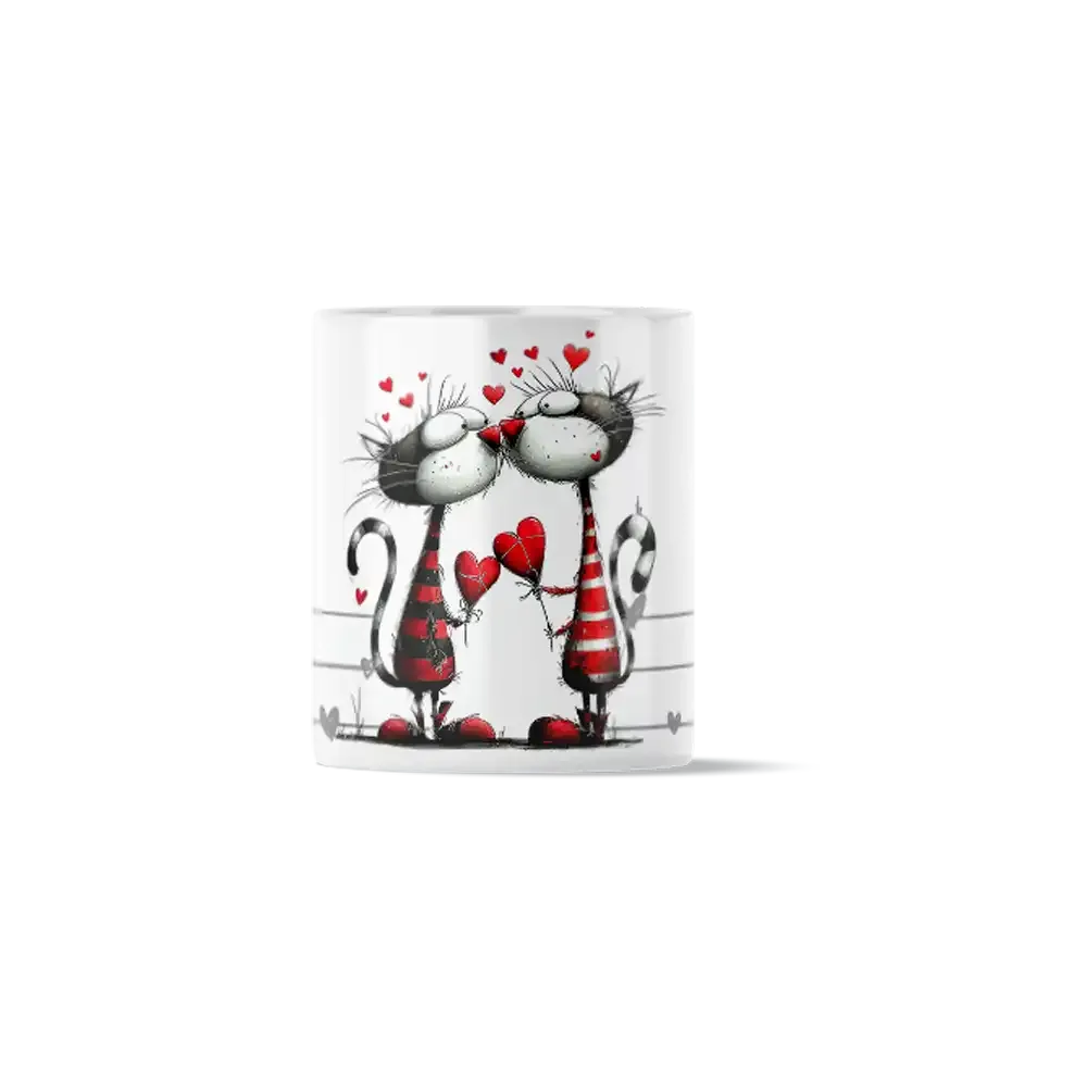 Κούπα Κεραμική πρωτότυπη - Το Φιλί των Γατιών Sweet Feline Kiss