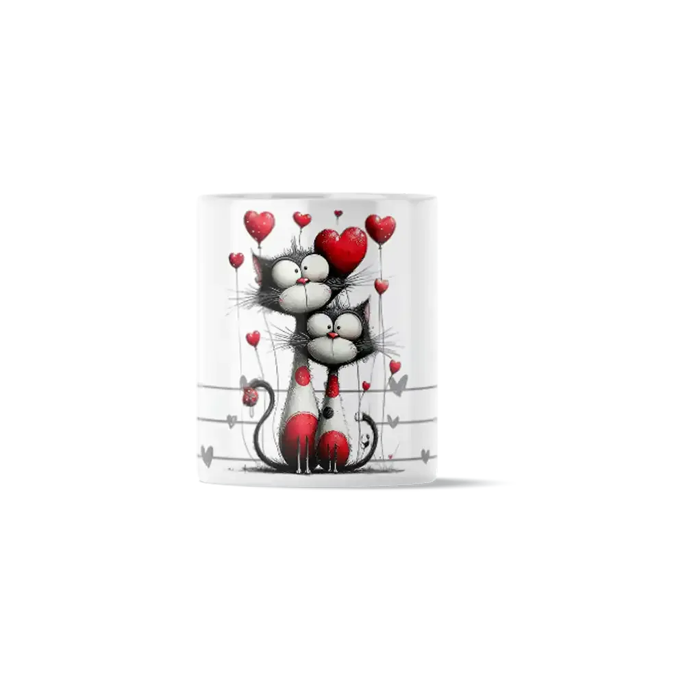 Κούπα Κεραμική πρωτότυπη - Γατάκια σε Βροχή Καρδιών Heart Shower Cats