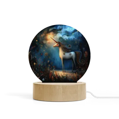 Art Φωτιστικό LED Κυκλικό - Το Μονοπάτι του Μονόκερου – Fantasy Illustration Art Φωτιστικό LED Κυκλικό - Το Μονοπάτι του Μονόκερου – Fantasy Illustration