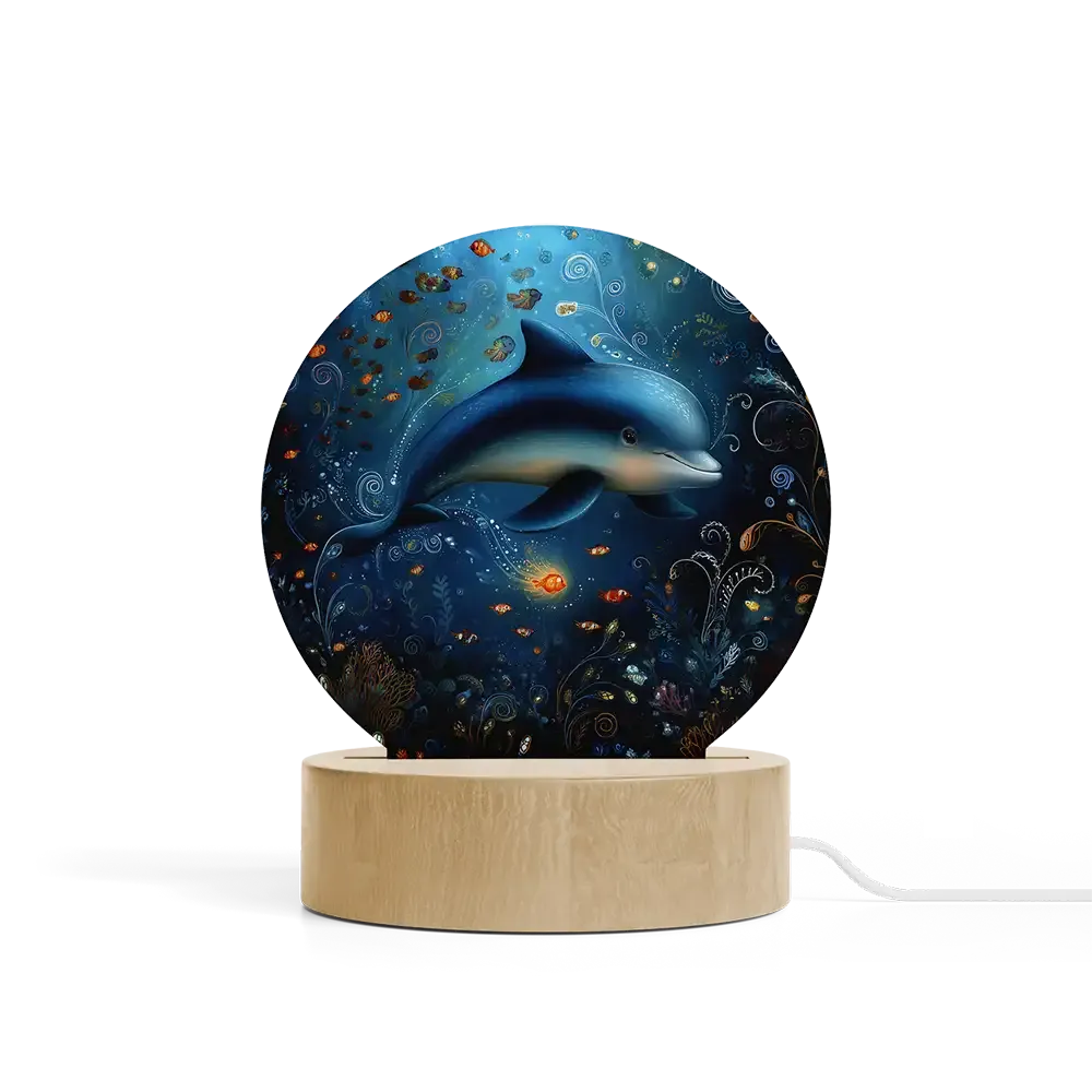 Art Φωτιστικό LED Κυκλικό - Το Δελφίνι του Φεγγαρόφωτου