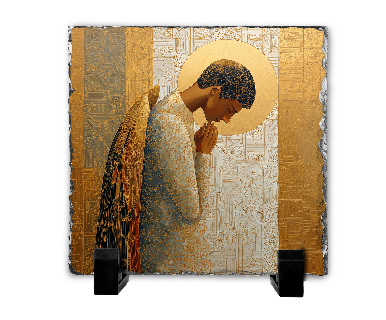 Επιτραπέζιος Πίνακας Πέτρινος 20x20 - Σχέδιο Άγγελος -Αέναη Ευλάβεια