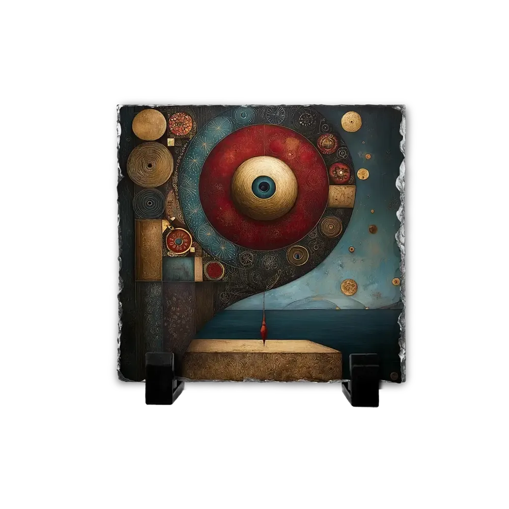 Επιτραπέζιος Πίνακας Πέτρινος 20x20- "Ροή Χρώματος".