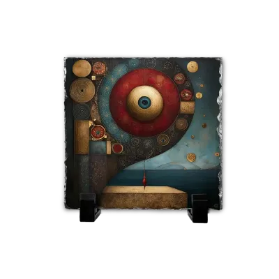 Επιτραπέζιος Πίνακας Πέτρινος 20x20- "Ροή Χρώματος".