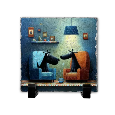 Πέτρινος Πίνακας Επιτραπέζιος 20x20 - Σχέδιο Απογευματινό Τσάι