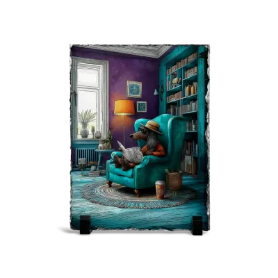 Πέτρινος Πίνακας Επιτραπέζιος 15x20 - Σχέδιο Η Γωνιά του Διανοούμενου