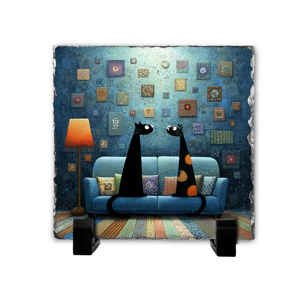 Πέτρινος Πίνακας Επιτραπέζιος 20x20 - Σχέδιο Στιγμές Συντροφιάς