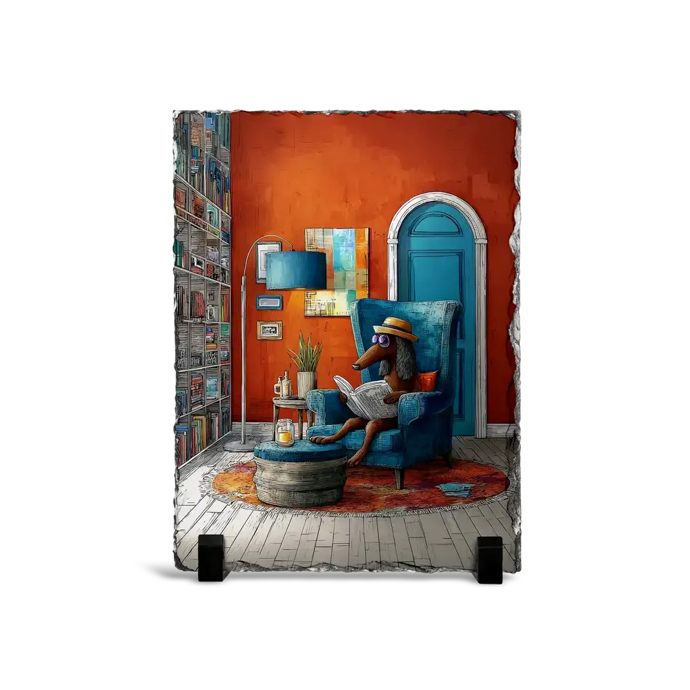 Πέτρινος Πίνακας Επιτραπέζιος 15x20 - Σχέδιο Ώρα για Χαλάρωση