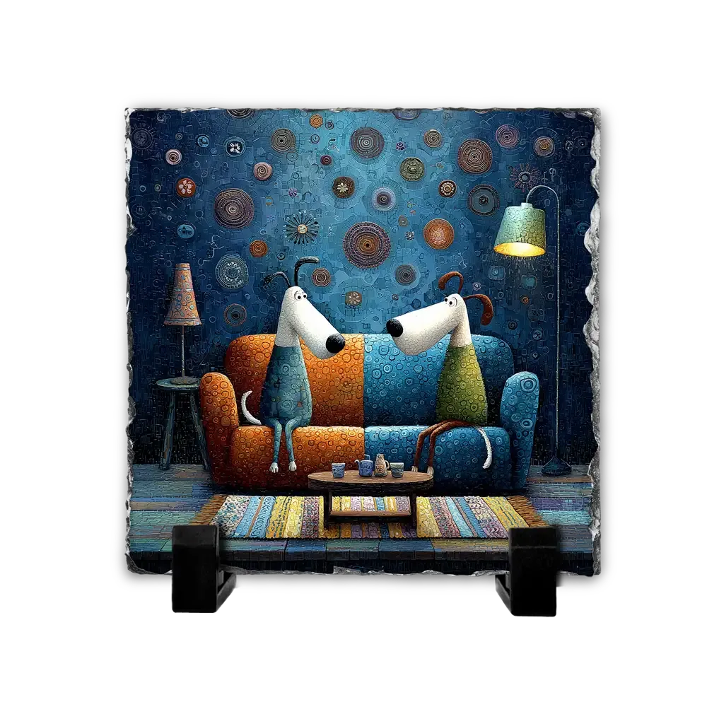 Πέτρινος Πίνακας Επιτραπέζιος 20x20 - Σχέδιο Η Παρέα του Σαλονιού