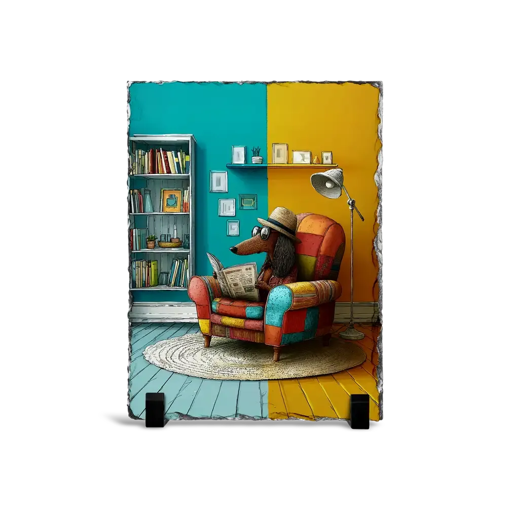 Πέτρινος Πίνακας Επιτραπέζιος 15x20 - Σχέδιο Ο Κομψός Αναγνώστης