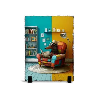 Πέτρινος Πίνακας Επιτραπέζιος 15x20 - Σχέδιο Ο Κομψός Αναγνώστης